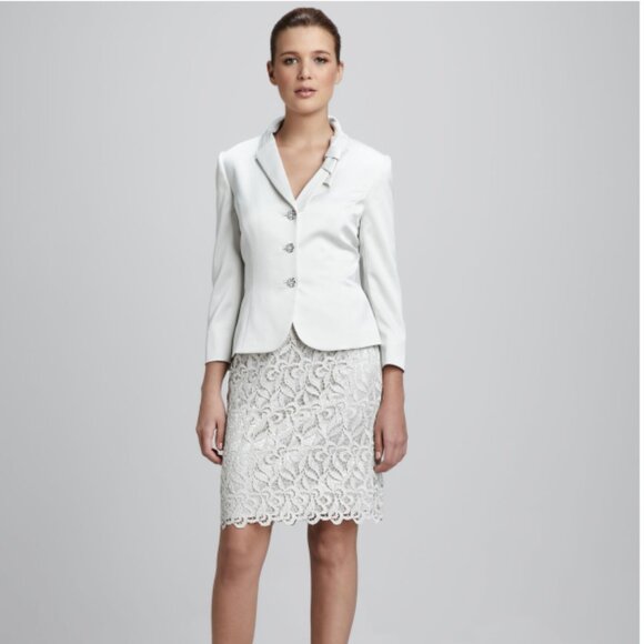 Tahari Dresses & Skirts - Tahari Gray Formal Suit Lace Sirt Size 8P  NWT